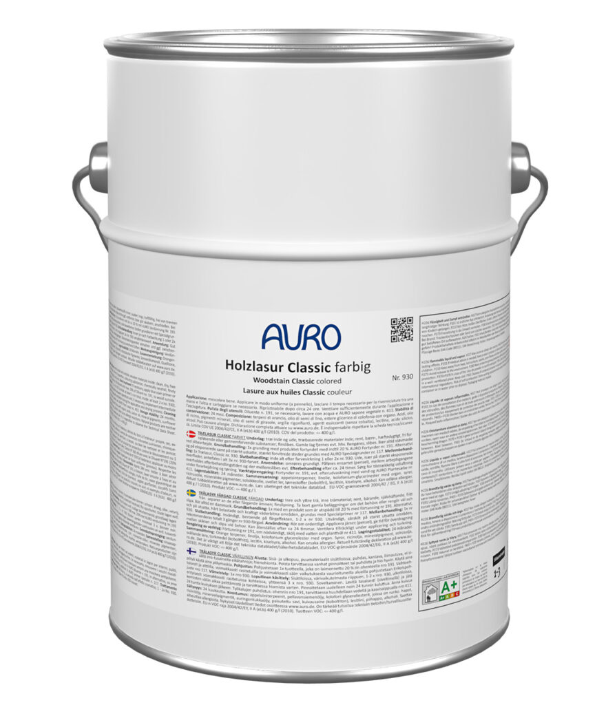 AURO Holzlasur, Classic Nr. 930 in 10 Liter Dose – seidenglänzende Holzlasur mit schneller Trocknung