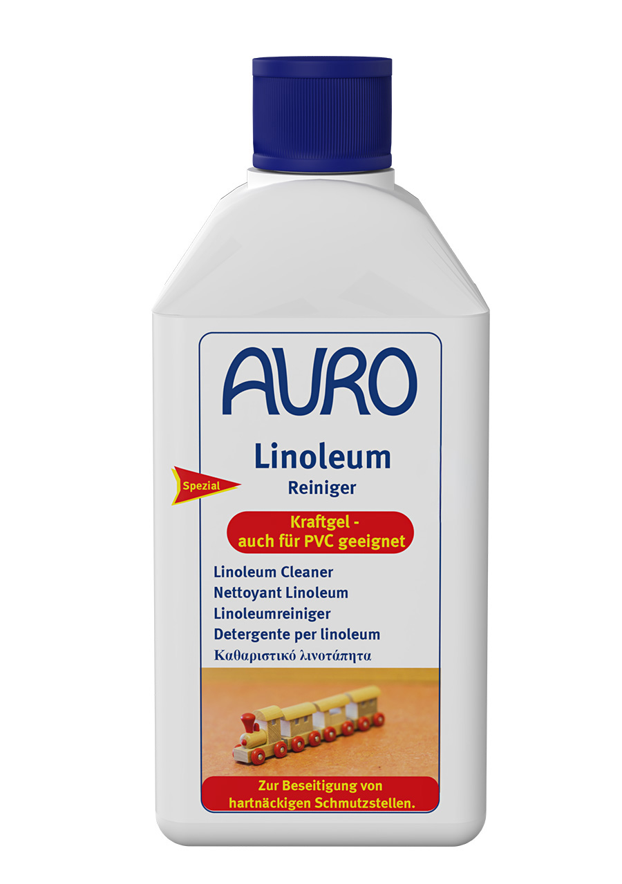 AURO Linoleum-Reiniger Nr. 656 in 0,5 Liter Sprühflasche – entfernt hartnäckigen Schmutz und pflegt Linoleumböden glänzend sauber.