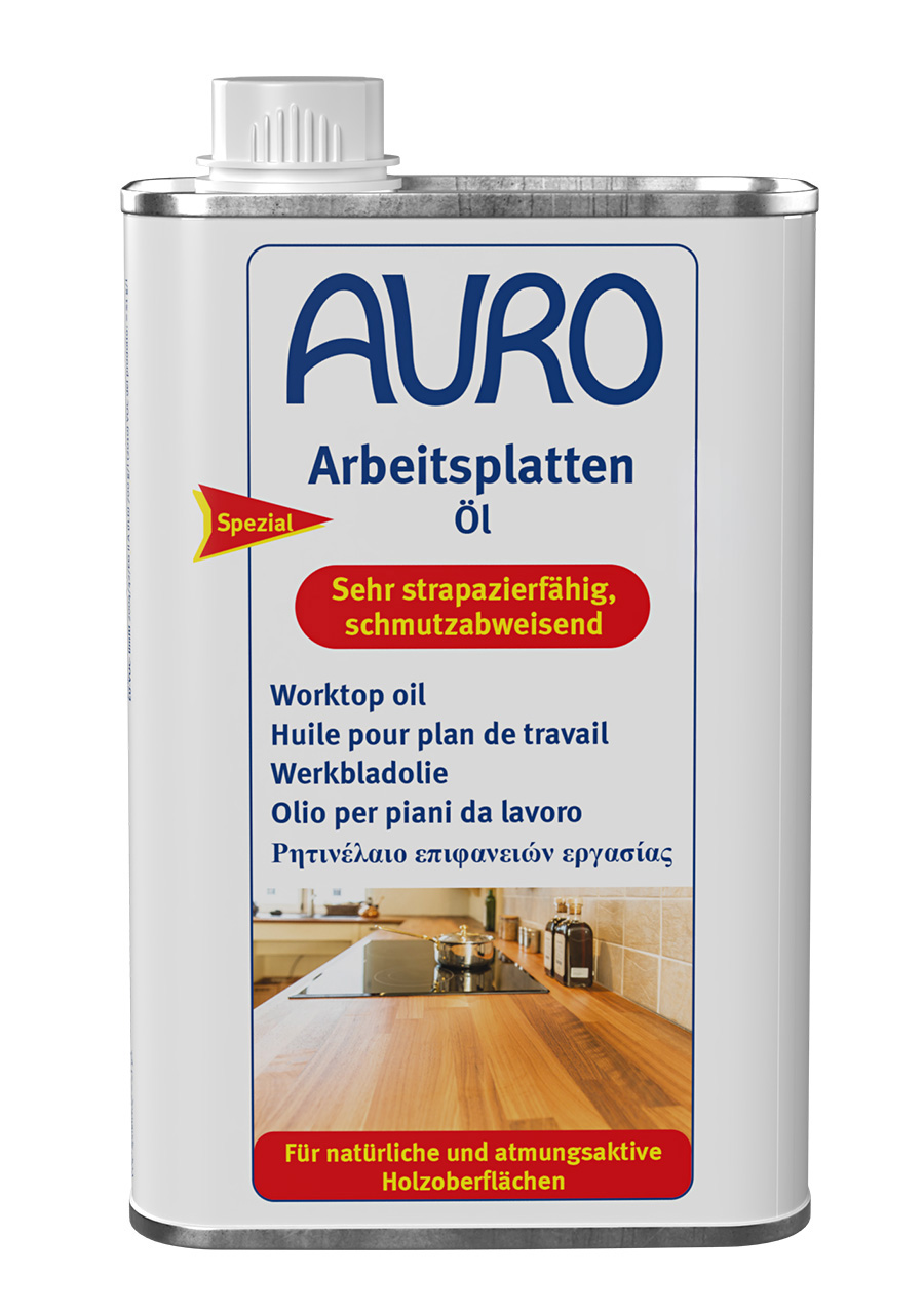 AURO Arbeitsplattenöl Nr. 108 in 0,5 Liter Dose – schützt Holzflächen vor Wasser und Schmutz
