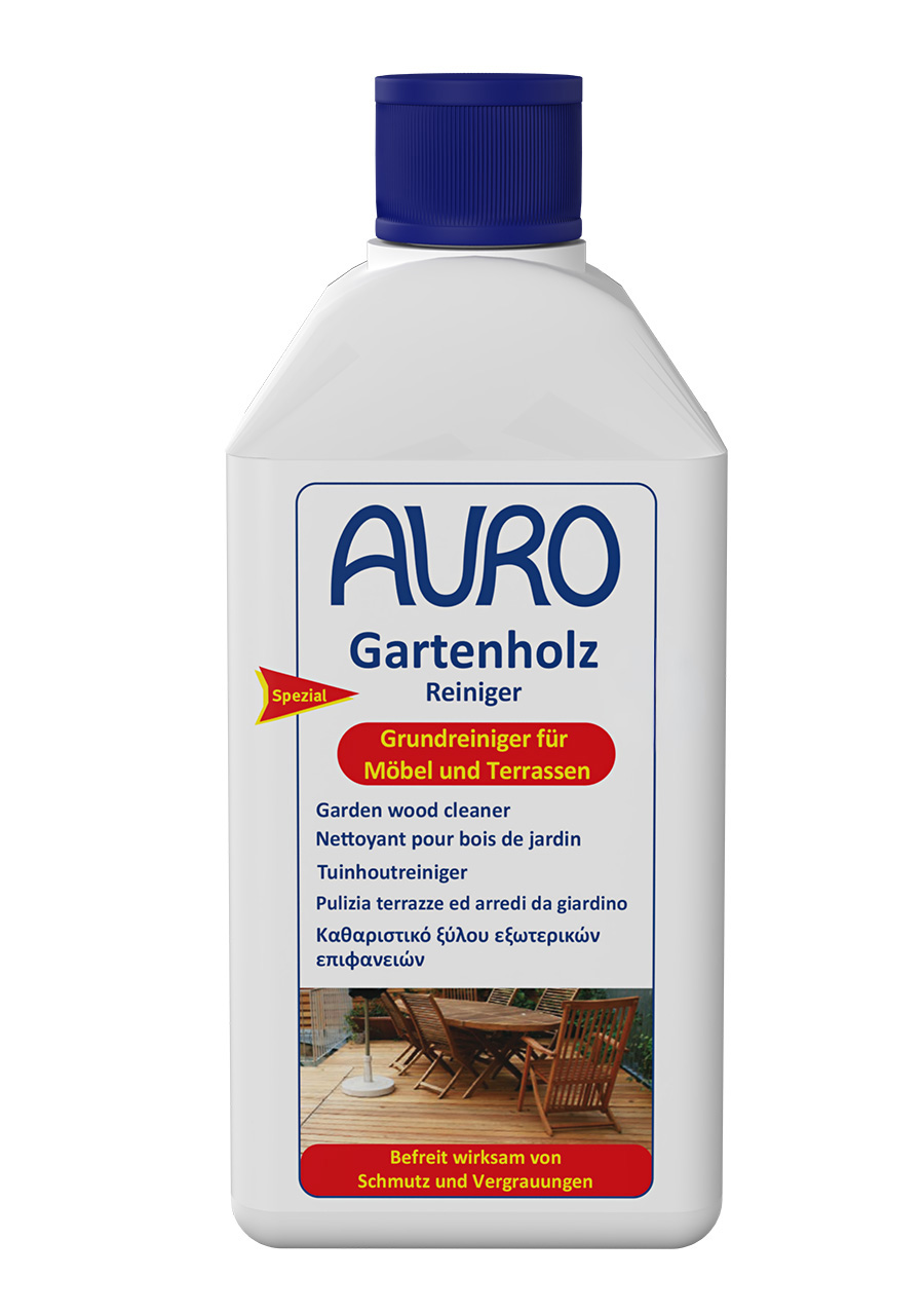 AURO Gartenholz-Reiniger Nr. 801 in 0,5 Liter Flasche zur Reinigung von Holzterrassen und Gartenmöbeln