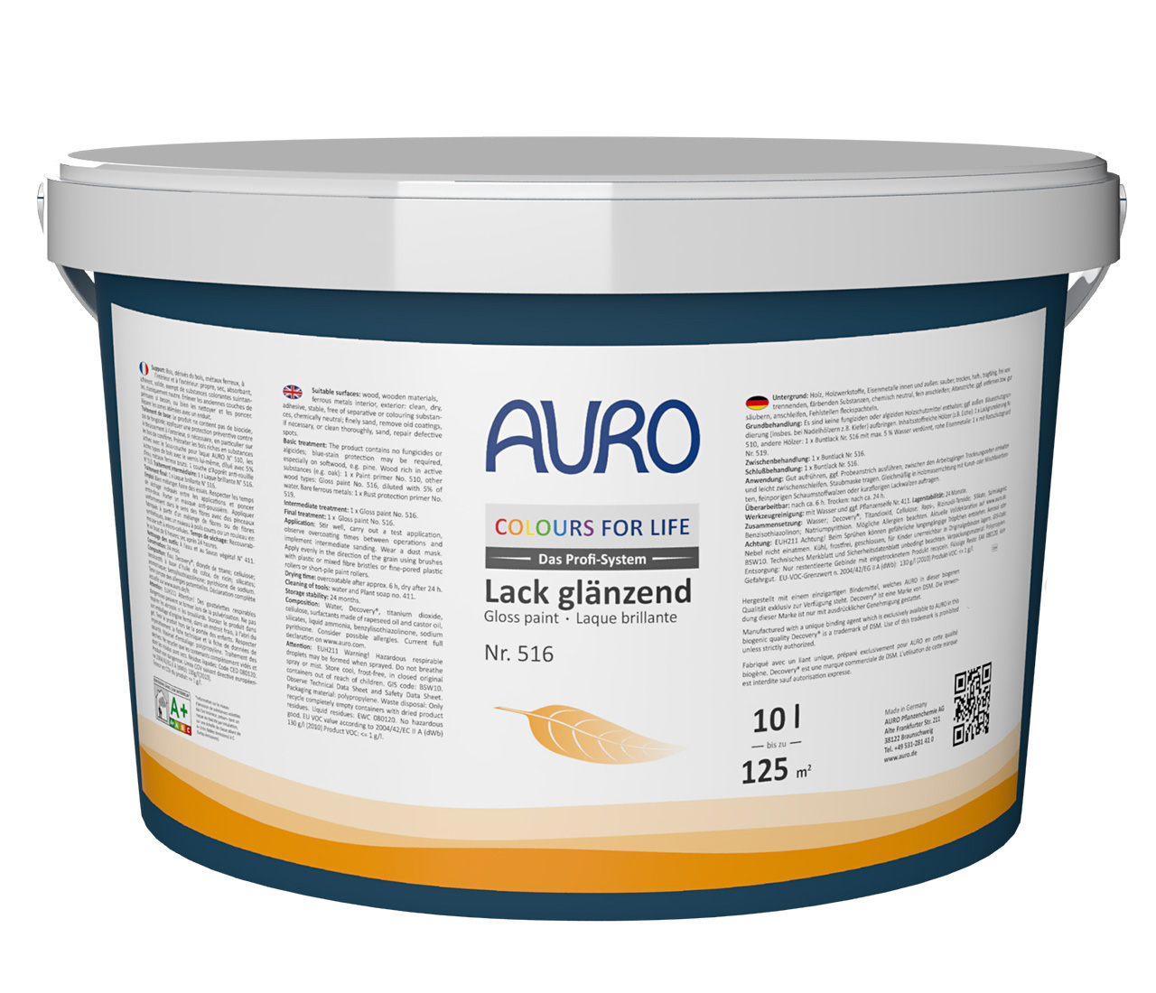 AURO COLOURS FOR LIFE Lack, glänzend im 10 Liter Gebinde – schnelltrocknend und lösemittelfrei