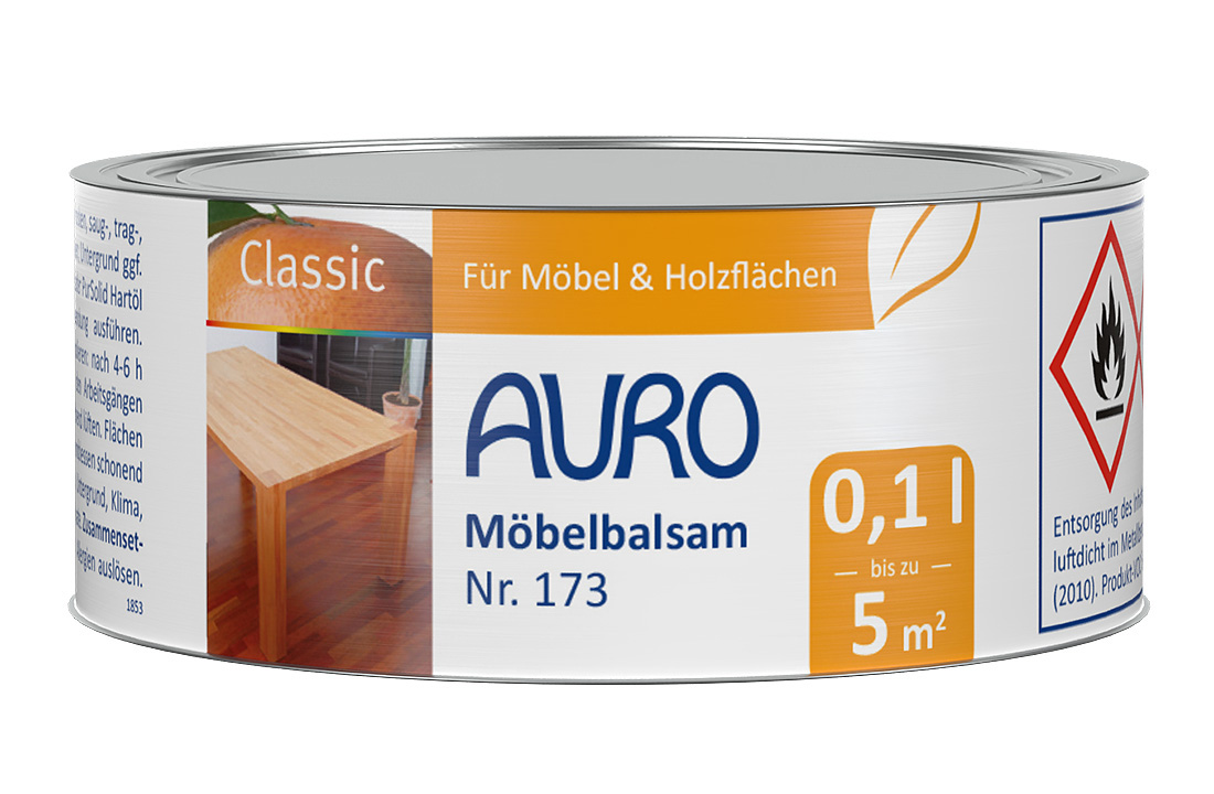 AURO Möbelbalsam Nr. 173 in 0,1 Liter Dose – natürliches Pflegemittel für Holz und andere Oberflächen