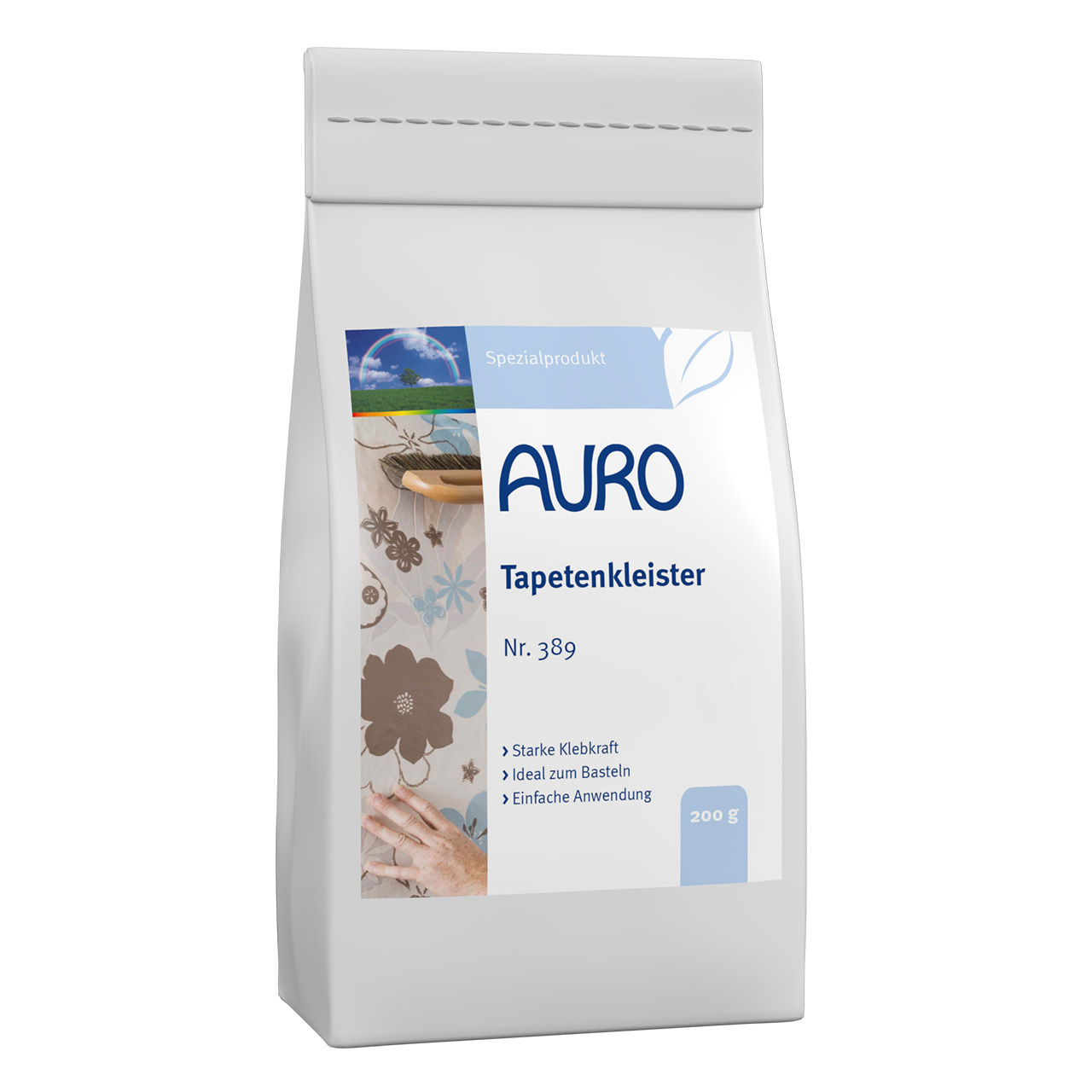 AURO Tapetenkleister Nr. 389 im 0,2 kg Sack – Pulver für Papiertapeten, einfach mit Wasser anrühren