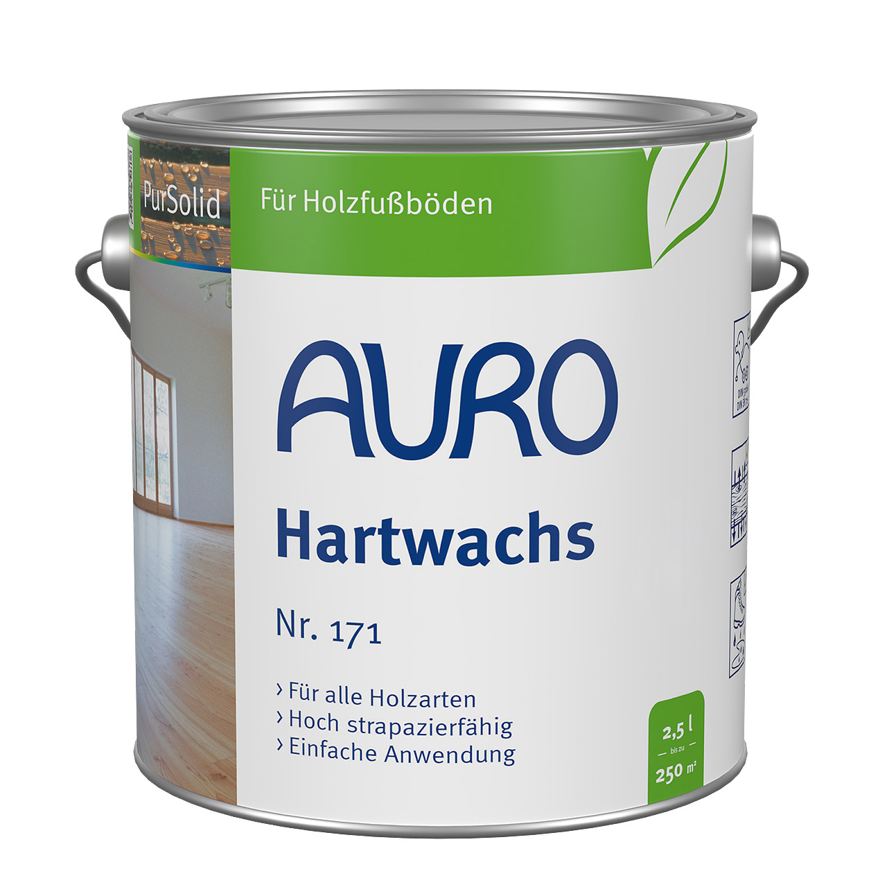 AURO Hartwachs Nr. 171 in 2,5 Liter Dose – lösemittelfreier Schutz für Holzböden