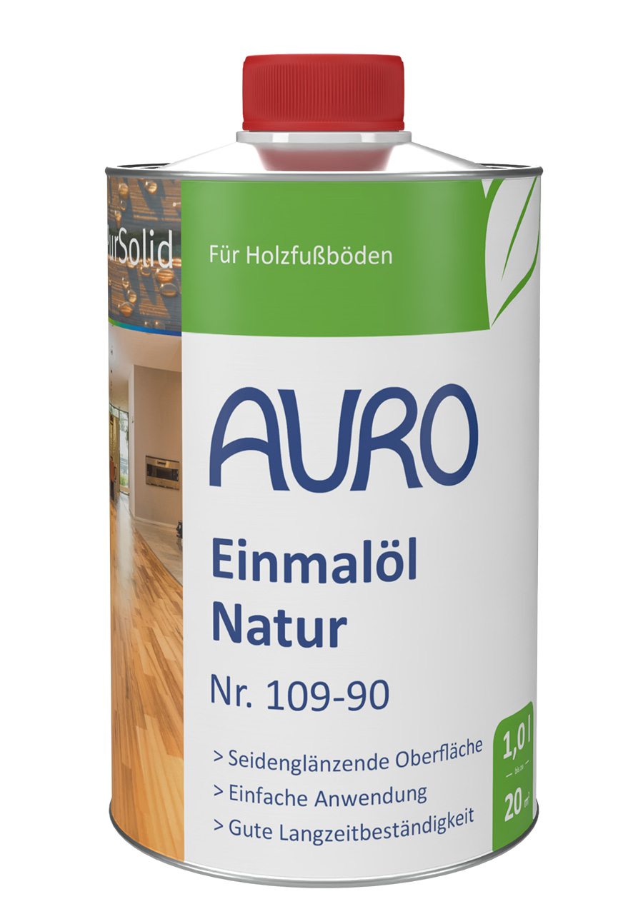 AURO Einmalöl-Natur Nr. 109-90 in 1 Liter Dose für helle Holzböden und Möbel