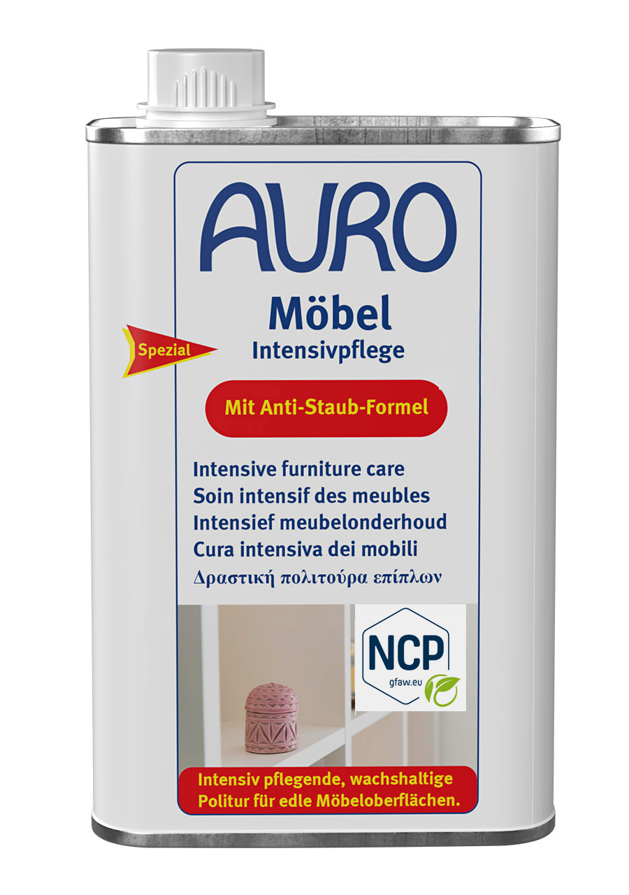 AURO Möbel-Intensivpflege Nr. 662 in 0,5 Liter Blechflasche – wachshaltige Politur mit Anti-Staub-Formel für Holzmöbelpflege