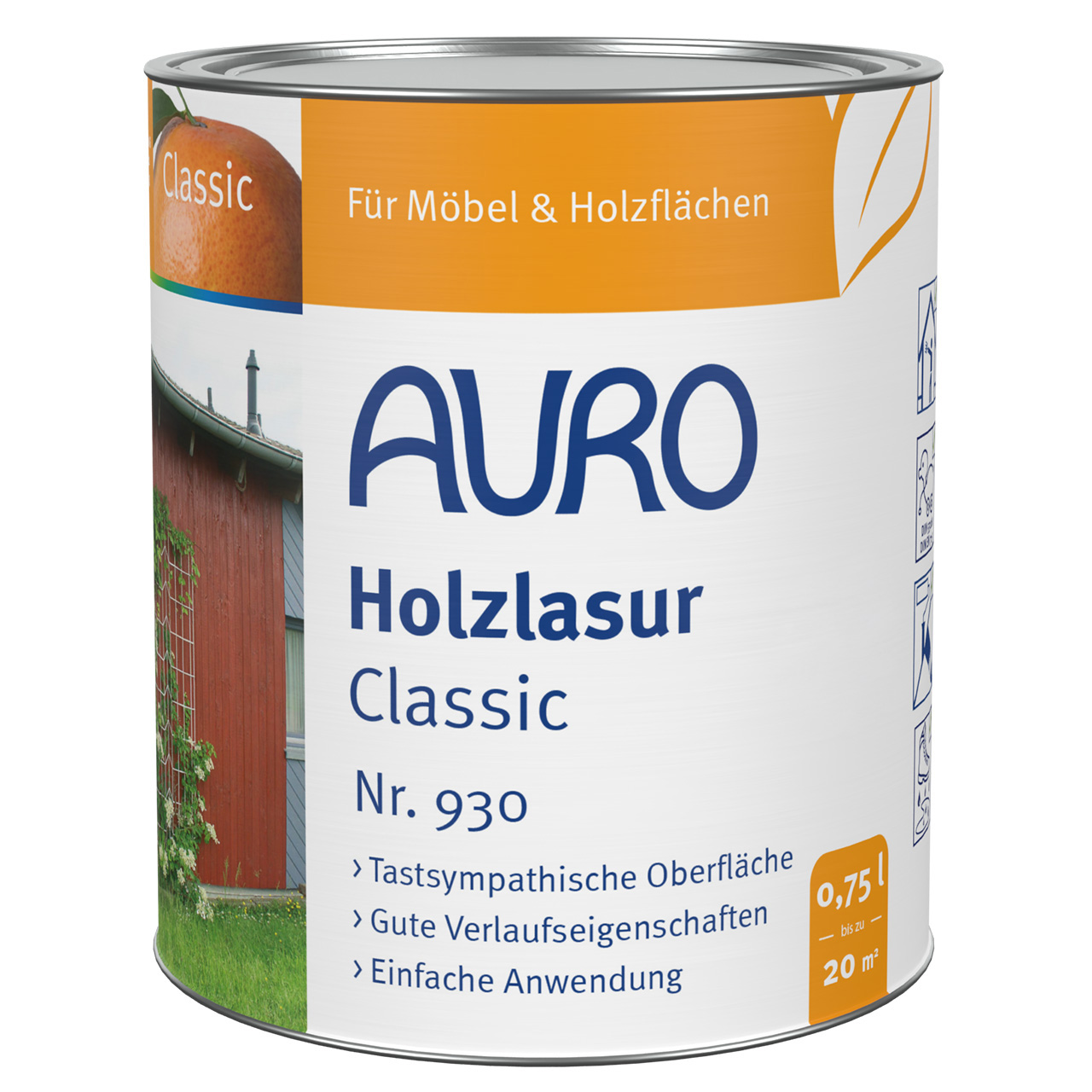 AURO Holzlasur, Classic Nr. 930 in 0,75 Liter Dose für seidenglänzende Holzanstriche innen und außen