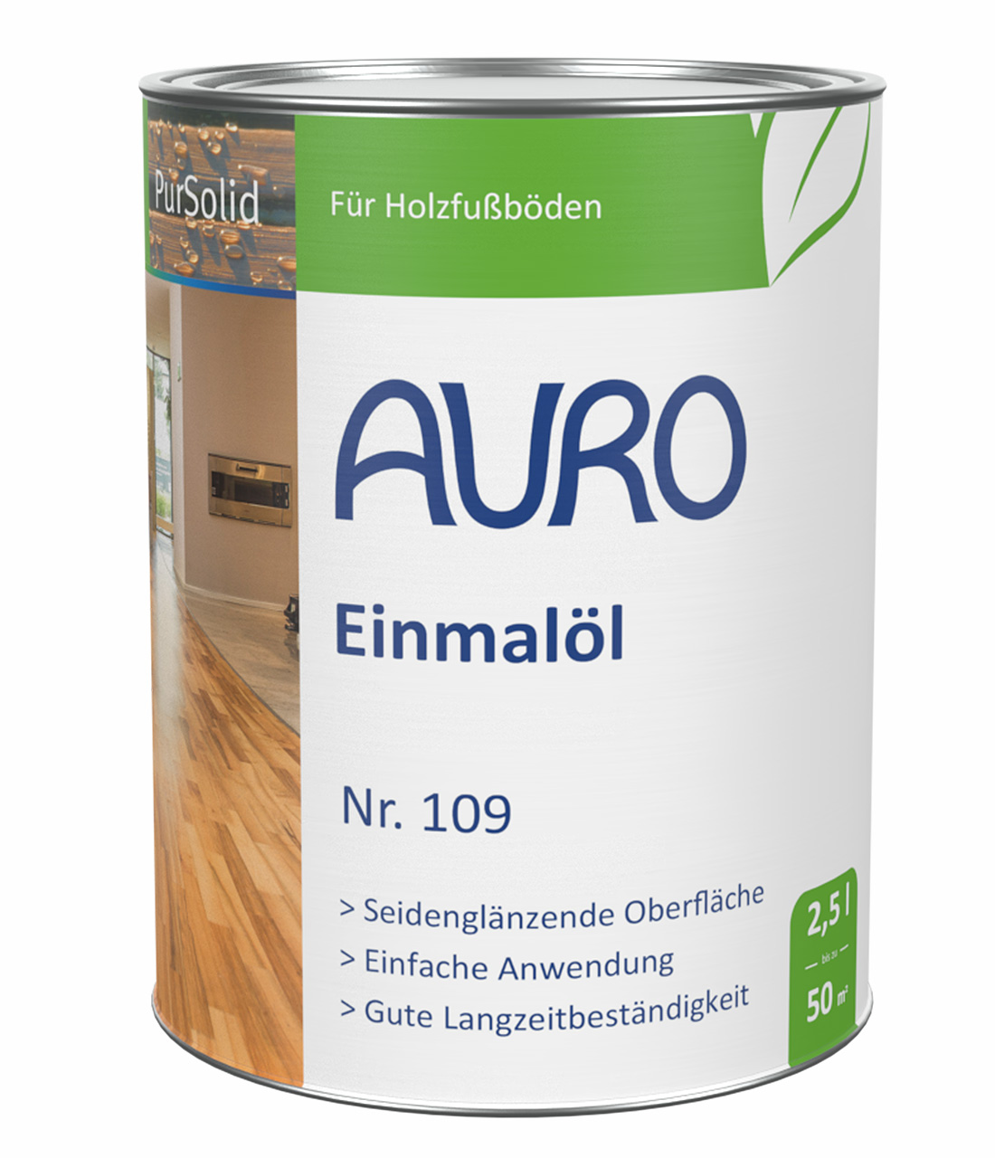 AURO Einmalöl Nr. 109 als 2,5 Liter Dose – Holzöl für Möbel und Fußböden