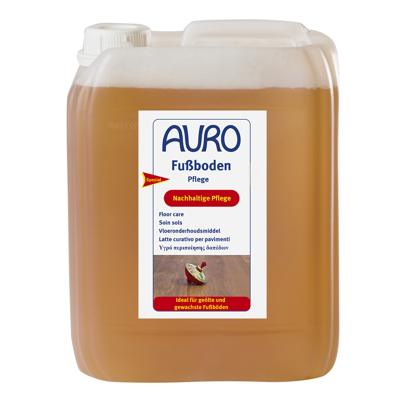 AURO Fußboden-Pflege Nr. 437 im 5 Liter Kanister – Pflegemittel für behandelte Holzfußböden mit Öl oder Wachs