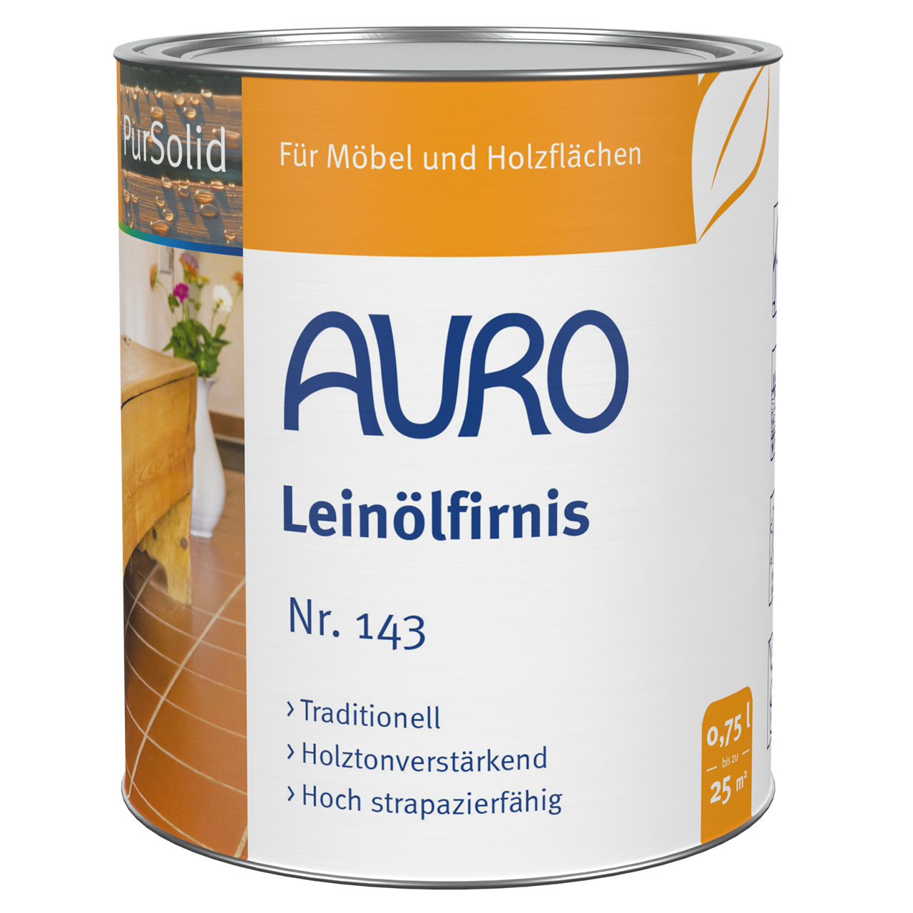 AURO Leinölfirnis Nr. 143 in 0,75 Liter Dose – wasserabweisender Schutz für Holz