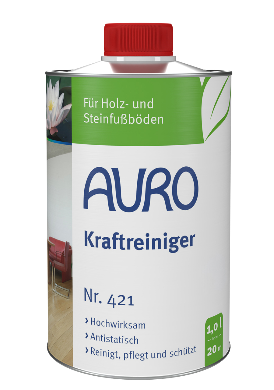 AURO Kraftreiniger Nr. 421 in 1 Liter Blechflasche zur Reinigung gewachster Holz- und Korkböden