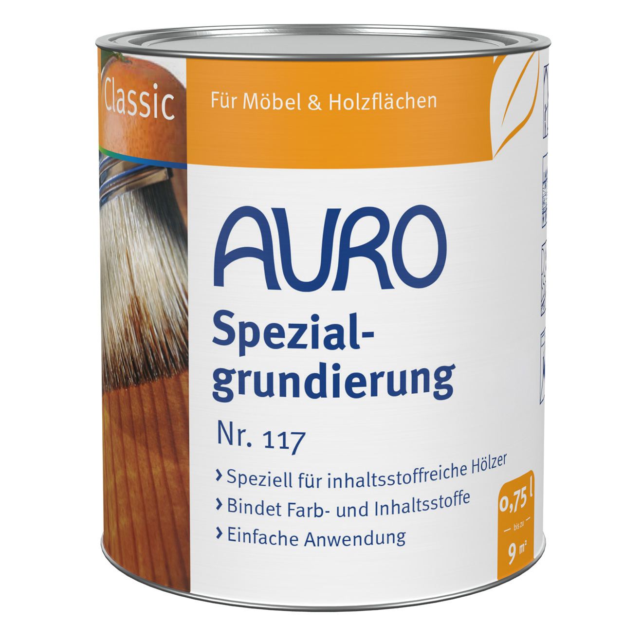 AURO Spezialgrundierung Nr. 117 – 0,75 Liter Dose für Holzflächen im Innenbereich