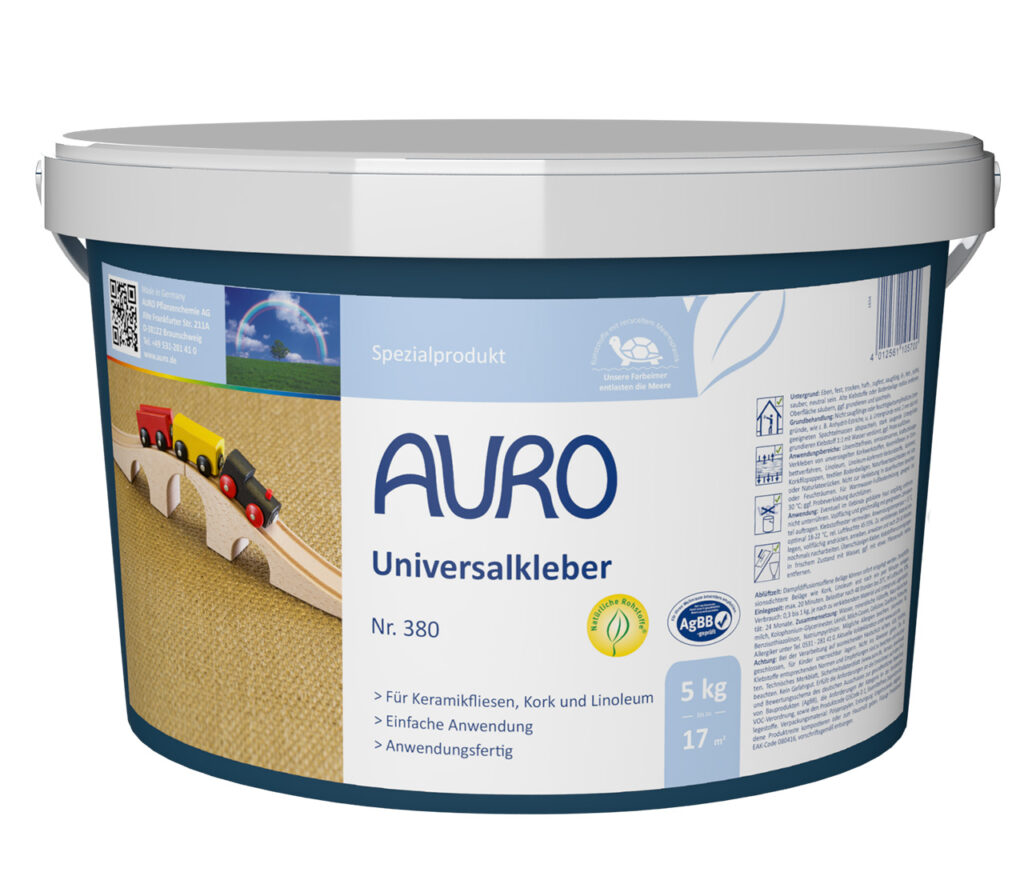 AURO Universalkleber Nr. 380 im 5 kg Gebinde – natürlicher Klebstoff für Kork, Linoleum und Fliesen