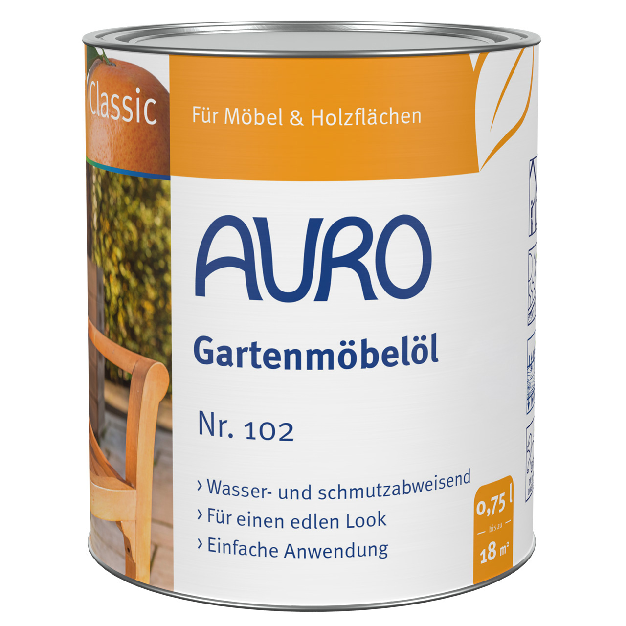 Schützen und pflegen Sie Ihre Holzmöbel auf natürliche Weise mit dem Gartenmöbelöl von AURO Pflanzenchemie. Wasser- und schmutzabweisend, leicht aufzutragen und mit 0,75 l für bis zu 18 m² lang anhaltende Schönheit im Außenbereich.