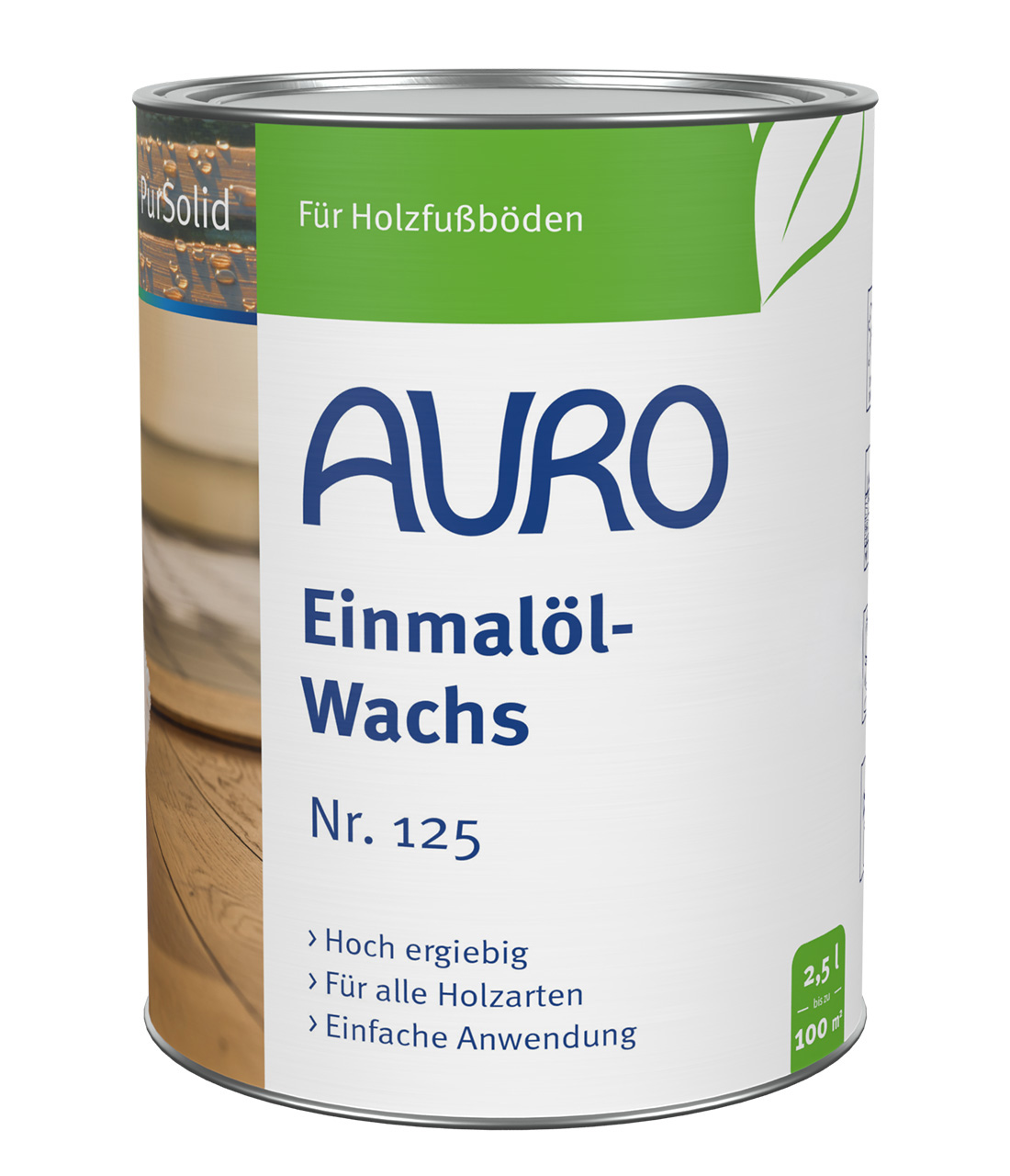 AURO Einmalöl-Wachs Nr. 125 in 2,5 Liter Dose – ideal für geölte oder unbehandelte Holzoberflächen