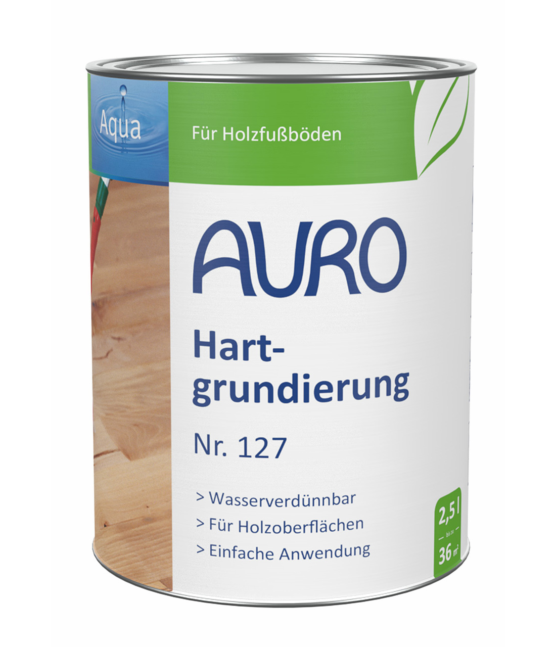 AURO Hartgrundierung Nr. 127 in 2,5 Liter Dose – natürliche Grundierung für Holzbeschichtungen