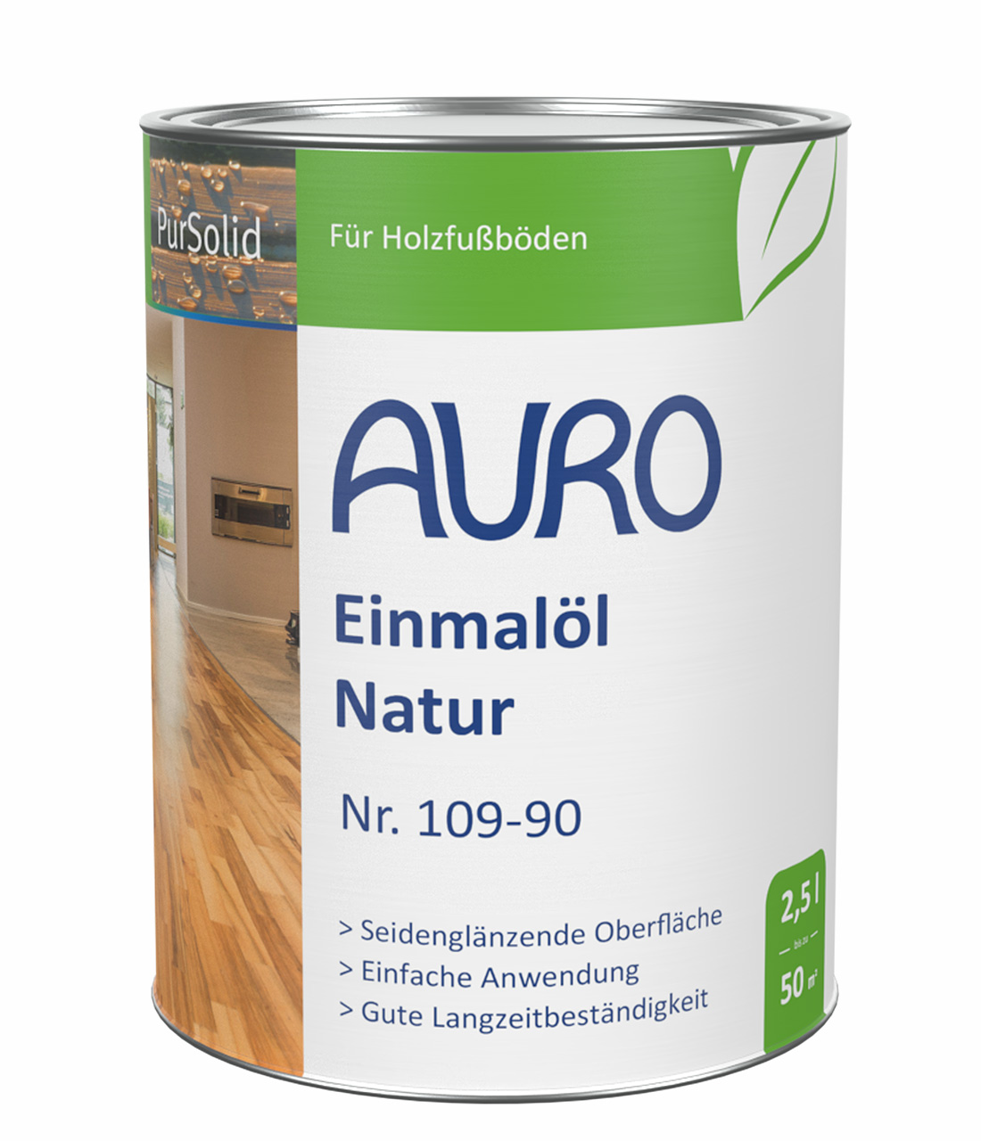 AURO Einmalöl-Natur Nr. 109-90 als 2,5 Liter Dose für pflegeleichte Holzoberflächen